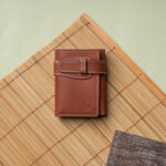 Goyal Leather Imperium Fold – Premium Trifold Wallet with Strap Lock Brown