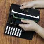 Goyal Leather Bifold DuoCrest Vertical Long Wallet Black - Image 3