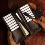 Timberwolf Rider – Bifold Vertical Long Wallet With Zip Black - Image 2