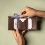 Goyal Leather Imperium Fold – Premium Trifold Wallet with Strap Lock Chocolate - Image 3