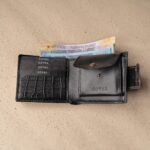 Swamp Alligator – Premium Leather Wallet with Snap Closure & Coin Pocket Black - Image 2