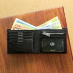 DualTone Modern – Leather Wallet with Zipper & ID Window Black - Image 2