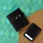 Contemporary Modern – Minimalist Leather Wallet with Snap Button (Card Holder Included) Black - Image 4