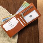 DualTone Modern – Leather Wallet with Zipper & ID Window Camel - Image 2