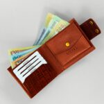 Swamp Alligator – Premium Leather Wallet with Snap Closure & Coin Pocket Tan Brown - Image 4